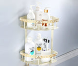 Ivory White&Gold Carved Aluminum Bathroom Fixture Bath Hardware Shelf Towel Bar Soap Network Cloth Hook WG1002 Series