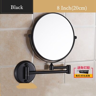 Houmaid Bathroom Fixture Shower Room Makeup Bath Mirror Cosmetology Copper Mirror Two-sided Mirror For Holtel