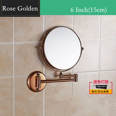 Houmaid Bathroom Fixture Shower Room Makeup Bath Mirror Cosmetology Copper Mirror Two-sided Mirror For Holtel