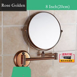 Houmaid Bathroom Fixture Shower Room Makeup Bath Mirror Cosmetology Copper Mirror Two-sided Mirror For Holtel