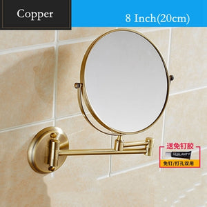 Houmaid Bathroom Fixture Shower Room Makeup Bath Mirror Cosmetology Copper Mirror Two-sided Mirror For Holtel