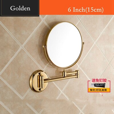 Houmaid Bathroom Fixture Shower Room Makeup Bath Mirror Cosmetology Copper Mirror Two-sided Mirror For Holtel