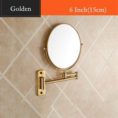 Houmaid Bathroom Fixture Shower Room Makeup Bath Mirror Cosmetology Copper Mirror Two-sided Mirror For Holtel