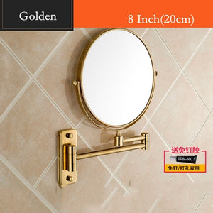 Houmaid Bathroom Fixture Shower Room Makeup Bath Mirror Cosmetology Copper Mirror Two-sided Mirror For Holtel