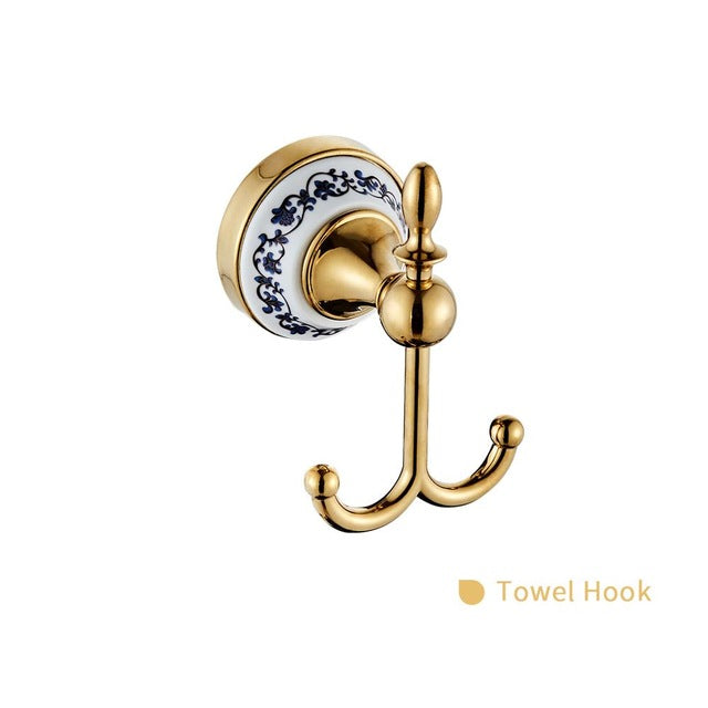 Gold Bathroom Accessories Ceramics Sets Bathroom Towel Holder for Wall Toilet Paper Holder Toilet Brush Holder Bathroom Fixtures