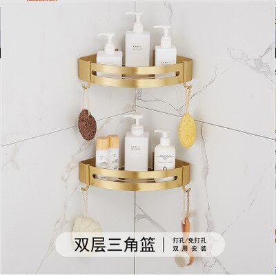 Luxury gold brushed aluminum bathroom fixture bathtub hardware set towel rack towel bar paper frame cloth hook series