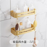 Luxury gold brushed aluminum bathroom fixture bathtub hardware set towel rack towel bar paper frame cloth hook series