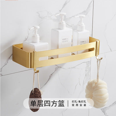 Luxury gold brushed aluminum bathroom fixture bathtub hardware set towel rack towel bar paper frame cloth hook series