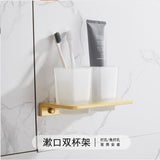 Luxury gold brushed aluminum bathroom fixture bathtub hardware set towel rack towel bar paper frame cloth hook series