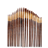 12 pcs/set Nylon Hair Watercolor Paint Brushes Different Shape Round Plain Tip Gouache Painting Brush Set Art Supplies