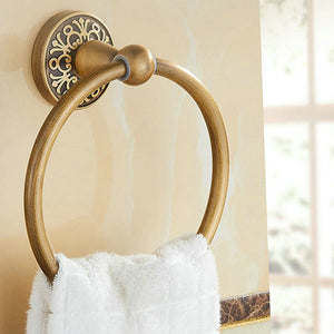 A270 Series Antique Brushed Carved Space Aluminum Bathroom Fixture Towel Shelf Paper Holder Cloth Hook  Bath Hardware