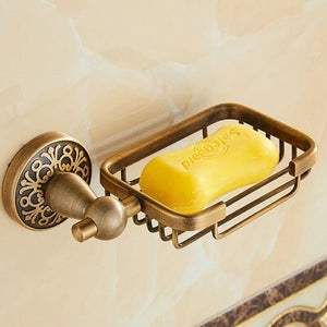 A270 Series Antique Brushed Carved Space Aluminum Bathroom Fixture Towel Shelf Paper Holder Cloth Hook  Bath Hardware