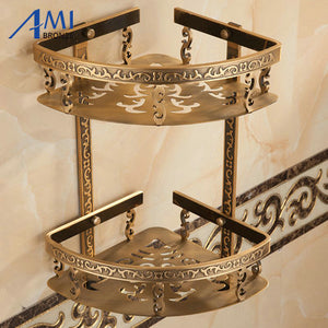 A270 Series Antique Brushed Carved Space Aluminum Bathroom Fixture Towel Shelf Paper Holder Cloth Hook  Bath Hardware