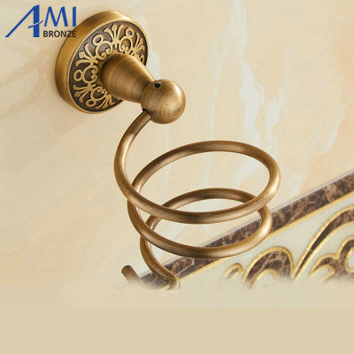 A270 Series Antique Brushed Carved Space Aluminum Bathroom Fixture Towel Shelf Paper Holder Cloth Hook  Bath Hardware