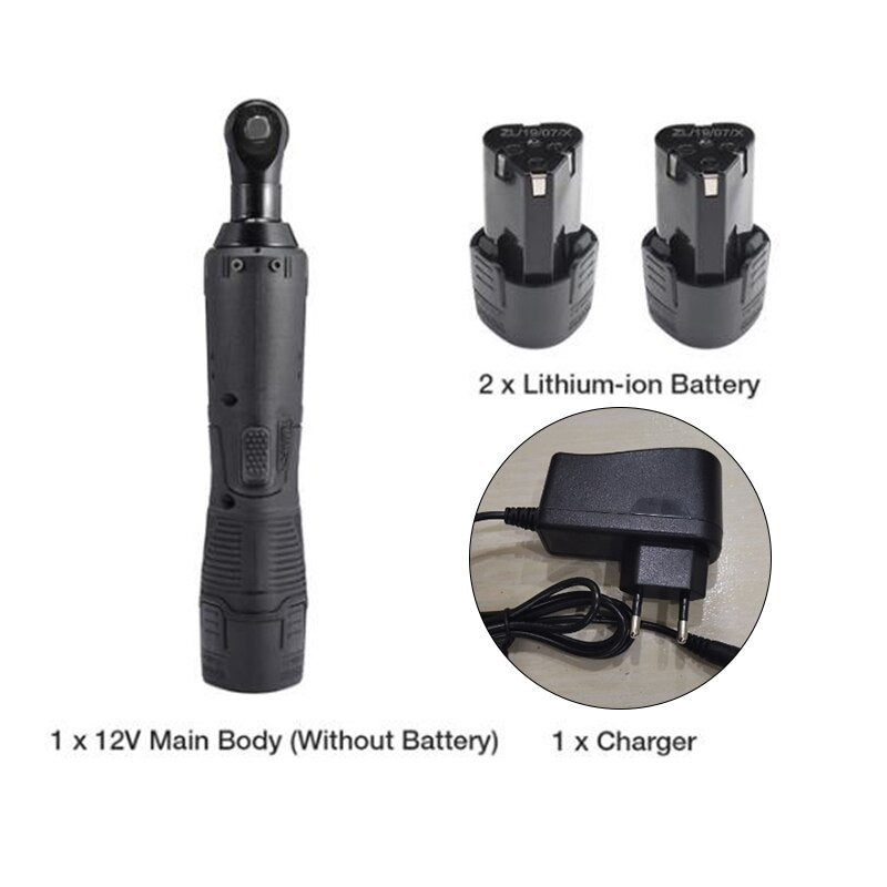 Wireless Electric Wrench Rechargeable Batteries Right Angle Ratchet Torque Equipment Maintenance Handling Power Tools