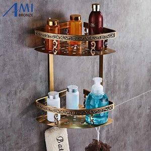 Antique Brushed Carved Bathroom Hardware Towel Shelf Towel Bar Paper Holder Cloth Hook Fixture home improvement BHA01