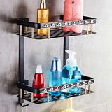 Black&Gold Carved Aluminum Bathroom Fixture Bath Hardware Set Towel Shelf Towel Bar Paper Holder Cloth Hook BG1001 Series