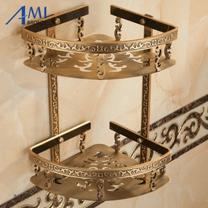 Antique Brushed Carved Aluminum Bathroom Fixture Bath Hardware Set Towel Shelf Towel Bar Paper Holder Cloth Hook AA03 Series