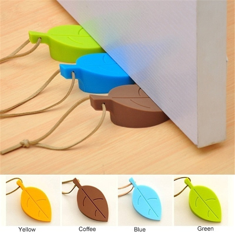 Home Decor Security Card Hanging Door Stopper Silicone Door Stop Safety Baby 1 Pcs Home Improvements Cute Cartoon Leaf Style