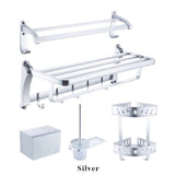 Bathroom Hardware Set Aluminum Bathroom Fixture Towel Shelf Towel Bar Paper Holder Toilet Brush Holder High Quality A95 B